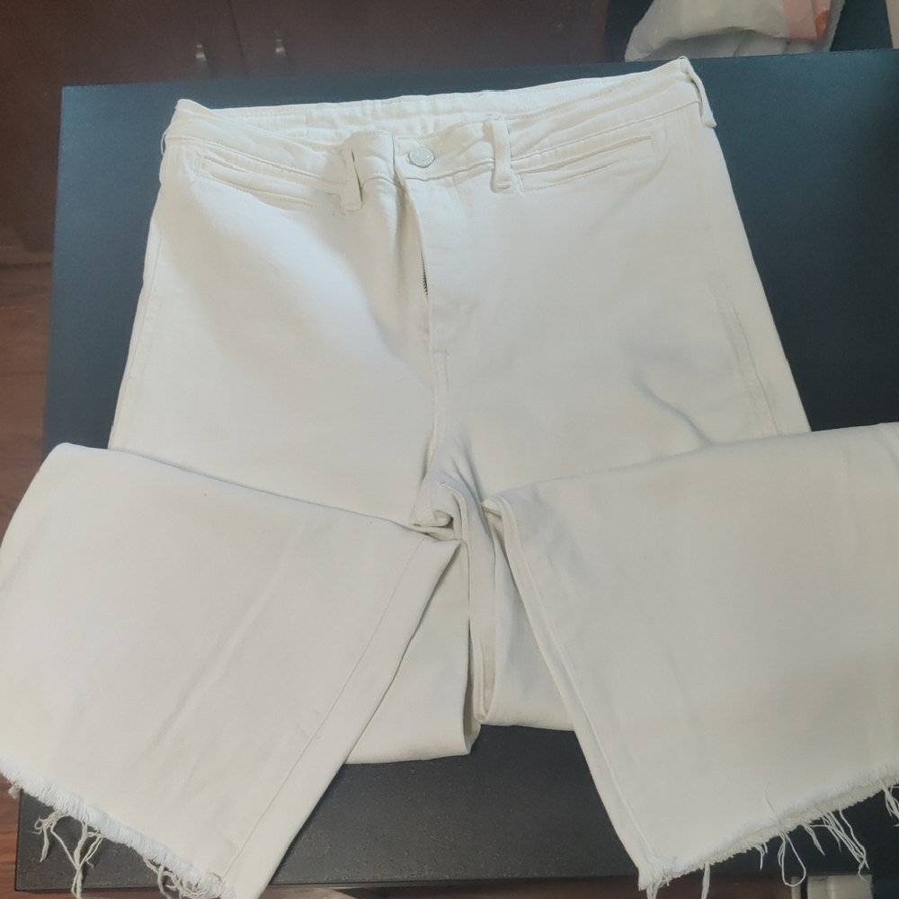 H&M White Flare Wide Leg Jeans